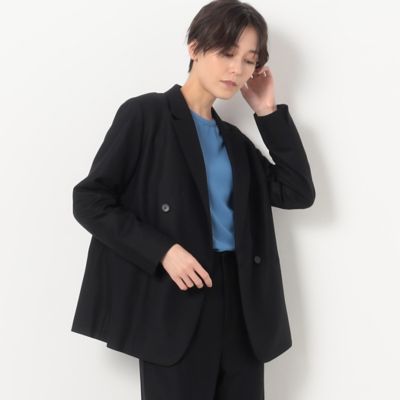 〔　ＴＡＬＬサイズ　〕　【セットアップ対応】２ＷＡＹストレッチフラノ　ダブルブレストジャケット（７６１０ＪＥ０２）