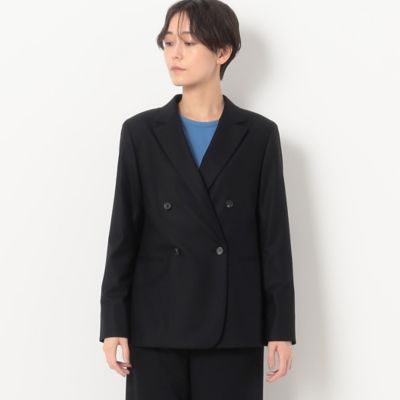 〔　ＴＡＬＬサイズ　〕　【セットアップ対応】２ＷＡＹストレッチフラノ　ダブルブレストジャケット（７６１０ＪＥ０２）
