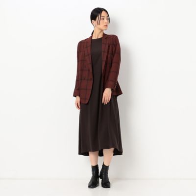 〔ＴＡＬＬサイズ〕バックサテン梨地　ストレッチドレス（７６１０ＯＡ０１）