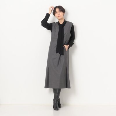 ＜COMME CA TALL (Women/大きいサイズ)＞〔　ＴＡＬＬサイズ　〕　【セットアップ対応】２ＷＡＹストレッチフラノ　ジャンパースカート（７６１０ＯＥ０２）