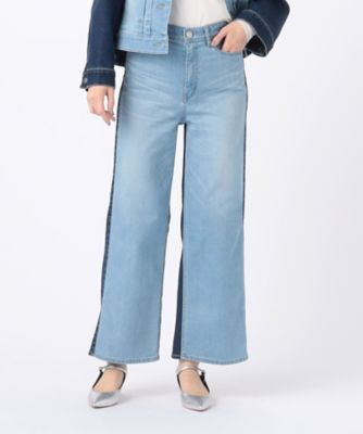 ＜COMME CA TALL (Women/大きいサイズ)＞〔　ＴＡＬＬサイズ　〕　中空ストレッチデニム　ワイドデニムパンツ（７６１０ＰＧ０３）