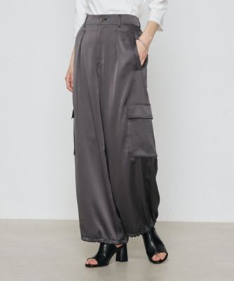 ＜COMME CA TALL (Women/大きいサイズ)＞〔　ＴＡＬＬサイズ　〕　トリアセテート／ポリエステルサテン　カーゴパンツ（７６１０ＰＫ０３）