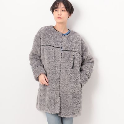 〔　ＴＡＬＬサイズ　〕　フェイクファー　ロングブルゾン（７６１１ＭＥ０３）
