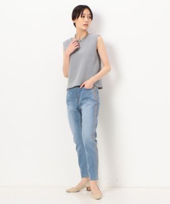 〔　ＴＡＬＬサイズ　〕　中空ストレッチデニム　ウエストリブパンツ（７６１１ＰＣ０４）
