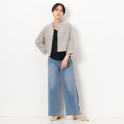 〔　ＴＡＬＬサイズ　〕　中空ストレッチデニム　ワイドデニムパンツ（７６１１ＰＣ０５）