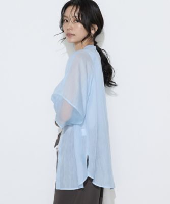 TALLサイズ 〕 リネンポリエステルオーガンジー ラグランスリーブ