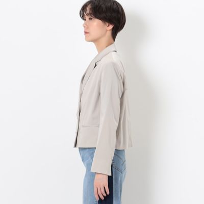 〔　ＴＡＬＬサイズ　〕　キュプラストレッチサテン　クロップドジャケット（７６１２ＪＣ０３）