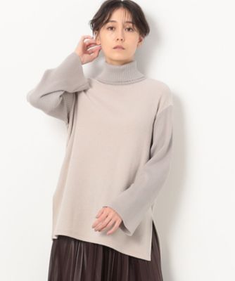 ＜COMME CA TALL (Women/大きいサイズ)＞〔　ＴＡＬＬサイズ　〕　【前後２ＷＡＹ】ウールブークレー　バックスリットタートルプルオーバー（７６１３ＥＥ０５）