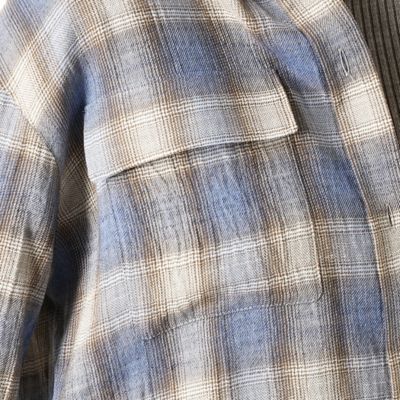 〔ＴＡＬＬサイズ〕オンブレ―チェック　フード付きシャツ（７６１３ＨＷ０７）