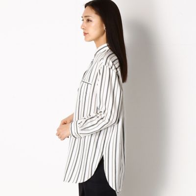 〔ＴＡＬＬサイズ〕【セットアップ対応】亜麻色ストライプ　ビックシルエットシャツ（７６１４ＨＹ１０）