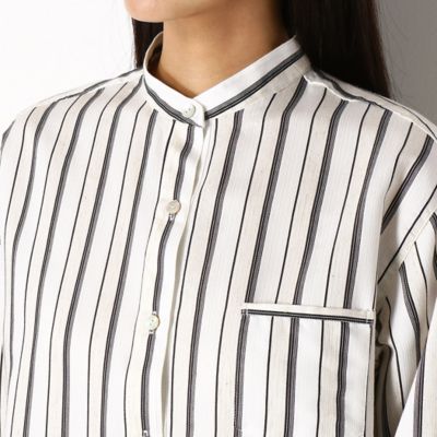 〔ＴＡＬＬサイズ〕【セットアップ対応】亜麻色ストライプ　ビックシルエットシャツ（７６１４ＨＹ１０）