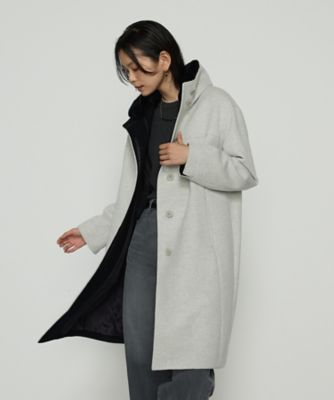 TALLサイズ 〕 アンゴラウール スタンドフーデットコート