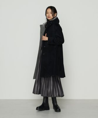 TALLサイズ 〕 アンゴラウール スタンドフーデットコート