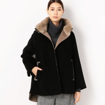 ＜COMME CA TALL (Women/大きいサイズ)＞〔ＴＡＬＬサイズ〕【２０２１年モデル】アンゴラウール　Ａラインショートコート（７６１５ＷＷ０３）