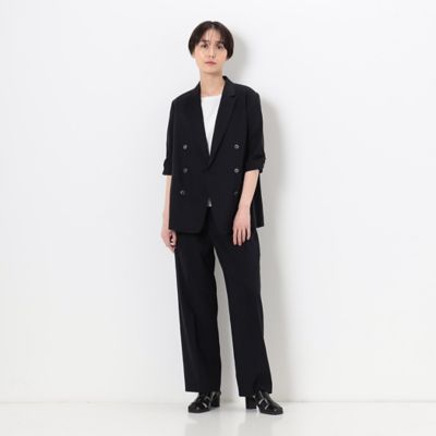 〔　ＴＡＬＬサイズ　〕　【セットアップ対応】リネントリアセテートストレッチ　タックワイドパンツ（７６１６ＰＣ０７）