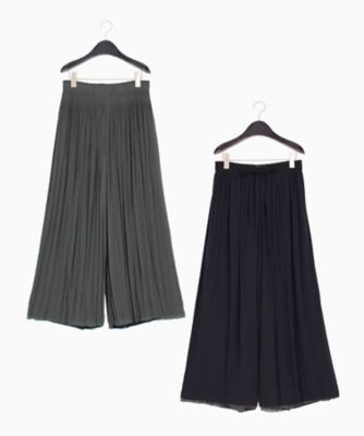 TALLサイズ 〕 シフォン×シャンブレーカッセン リバーシブルパンツ