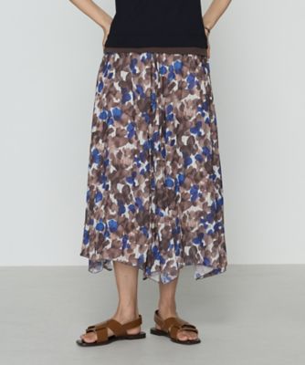 COMME CA TALL (Women/大きいサイズ)/コムサ トール 〔　ＴＡＬＬサイズ　〕　強撚カッセンアートプリント　ハンカチーフヘムスカート（７６１７ＦＫ０９）