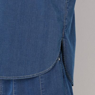 〔ＴＡＬＬサイズ〕ピケデニム　フレンチスリーブブラウス（７６１７ＨＹ１４）