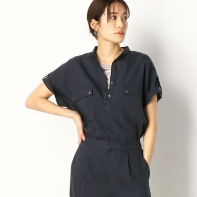 〔ＴＡＬＬサイズ〕麻ストレッチ　サファリシャツ（７６１８ＨＹ１５）