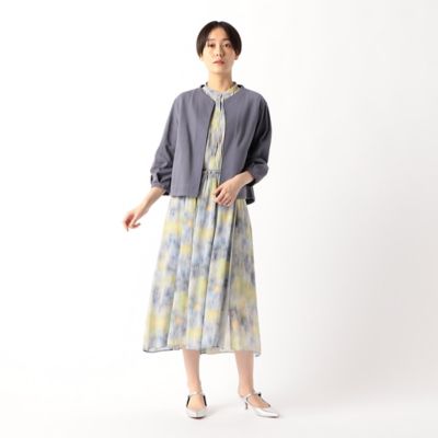 〔　ＴＡＬＬサイズ　〕　【セットアップ対応】強撚割繊アートプリント　アシンメトリースカート（７６１９ＦＧ０５）