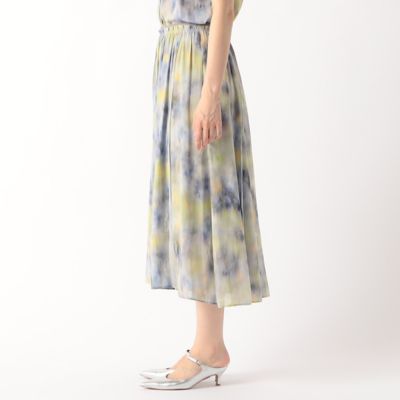 〔　ＴＡＬＬサイズ　〕　【セットアップ対応】強撚割繊アートプリント　アシンメトリースカート（７６１９ＦＧ０５）