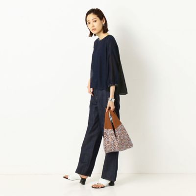 〔ＴＡＬＬサイズ〕藍染め　からみ織り　ボリュームスリーブプルオーバー（７６１９ＨＹ１６）