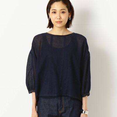 〔ＴＡＬＬサイズ〕藍染め　からみ織り　ボリュームスリーブプルオーバー（７６１９ＨＹ１６）