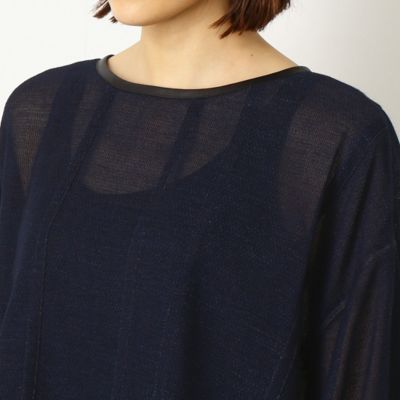 〔ＴＡＬＬサイズ〕藍染め　からみ織り　ボリュームスリーブプルオーバー（７６１９ＨＹ１６）