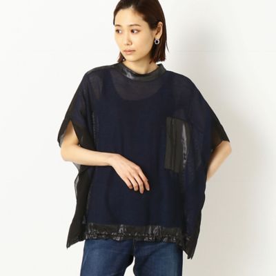 〔ＴＡＬＬサイズ〕藍　からみ織り　サイドフリルプルオーバー（７６１９ＨＹ１７）
