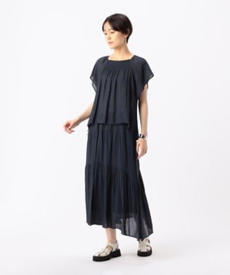 〔　ＴＡＬＬサイズ　〕　【セットアップ対応】スプリットジョーゼット　シャーリングブラウス（７６２０ＨＧ１２）