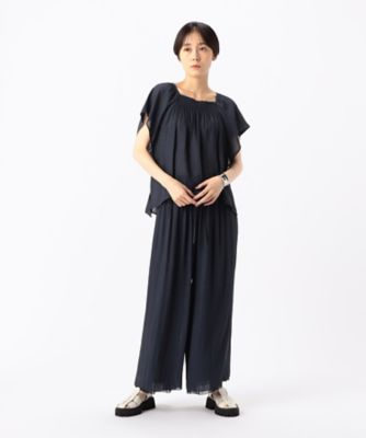 〔　ＴＡＬＬサイズ　〕　【セットアップ対応】スプリットジョーゼット　シャーリングブラウス（７６２０ＨＧ１２）