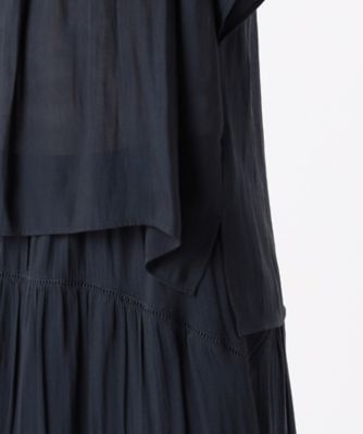 〔　ＴＡＬＬサイズ　〕　【セットアップ対応】スプリットジョーゼット　シャーリングブラウス（７６２０ＨＧ１２）