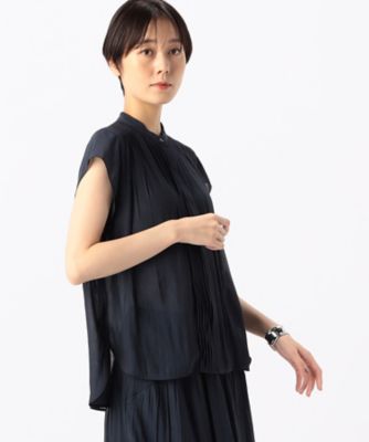 〔　ＴＡＬＬサイズ　〕　【セットアップ対応】スプリットジョーゼット　ピンタック・ギャザーブラウス（７６２０ＨＧ１３）