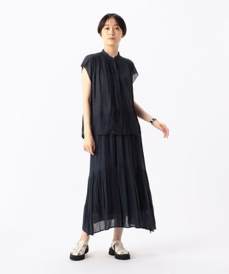 〔　ＴＡＬＬサイズ　〕　【セットアップ対応】スプリットジョーゼット　ピンタック・ギャザーブラウス（７６２０ＨＧ１３）