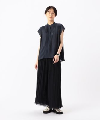 〔　ＴＡＬＬサイズ　〕　【セットアップ対応】スプリットジョーゼット　ピンタック・ギャザーブラウス（７６２０ＨＧ１３）