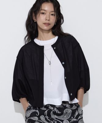 【未使用】ANAYI カラミコットンブルゾン 34 TALLサイズ 〕 コットンカラミストレッチ ブルゾン