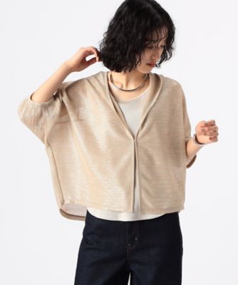COMME CA TALL (Women/大きいサイズ)/コムサ トール 〔　ＴＡＬＬサイズ　〕　【アンサンブル対応】メタリックジャージー　カーディガン（７６２１ＥＧ０８）