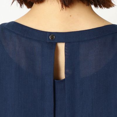 〔ＴＡＬＬサイズ〕【セットアップ対応】ジオメトリックフラワーケミカルレース　レース×ラミーちりめんフリルブラウス（７６２１ＨＹ１９）