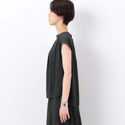 〔　ＴＡＬＬサイズ　〕　【セットアップ対応】スプリットジョーゼット　アートプリント　タックブラウス（７６２２ＨＣ１４）