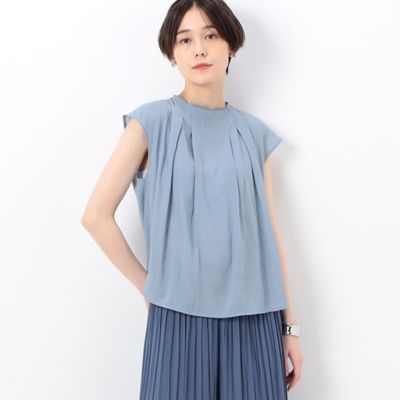 〔　ＴＡＬＬサイズ　〕　【セットアップ対応】スプリットジョーゼット　アートプリント　タックブラウス（７６２２ＨＣ１４）