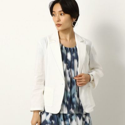 ＜COMME CA TALL (Women/大きいサイズ)＞〔ＴＡＬＬサイズ〕リネンラメステッチ　ジャケット（７６２２ＪＹ０５）
