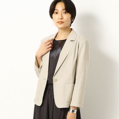 〔ＴＡＬＬサイズ〕リネンラメステッチ　ジャケット（７６２２ＪＹ０５）