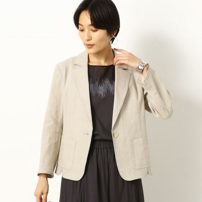 〔ＴＡＬＬサイズ〕リネンラメステッチ　ジャケット（７６２２ＪＹ０５）