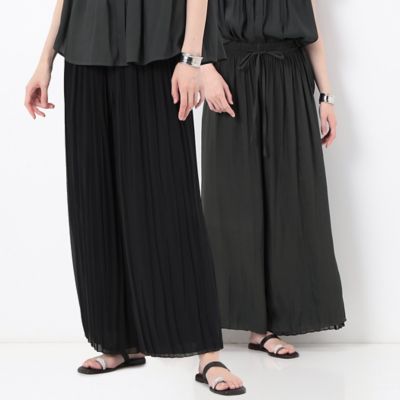 ＜COMME CA TALL (Women/大きいサイズ)＞〔　ＴＡＬＬサイズ　〕　【セットアップ対応／リバーシブル】シフォン×スプリットジョーゼット　シフォンパンツ（７６２２ＰＣ１０）