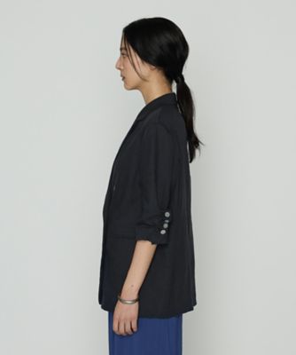 TALLサイズ 〕 リネンストレッチ ダブルブレストジャケット