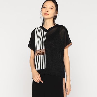 ＜β (Women)＞ストライプロゴ　ニットプルオーバー（７７０１ＩＧ１４）