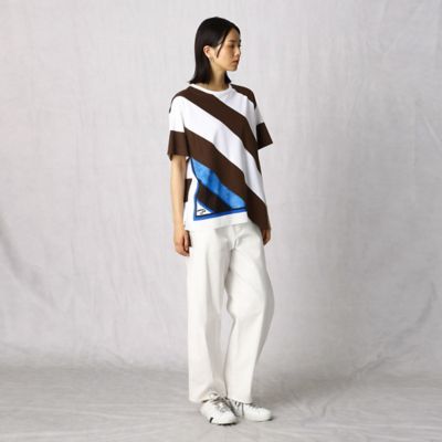 バイヤスビッグボーダースカーフ付き　Ｔシャツ（７７０１ＴＺ０３）