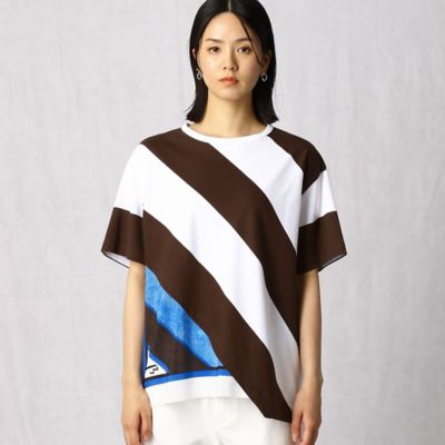 バイヤスビッグボーダースカーフ付き　Ｔシャツ（７７０１ＴＺ０３）