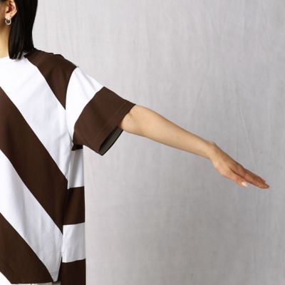 バイヤスビッグボーダースカーフ付き　Ｔシャツ（７７０１ＴＺ０３）