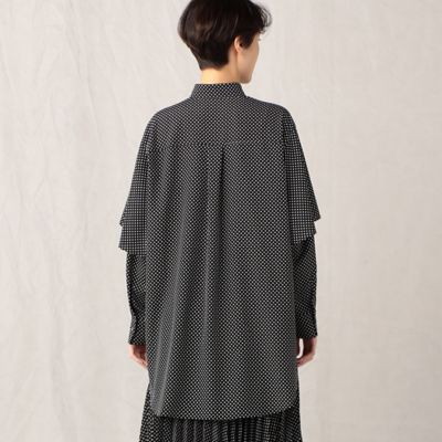 【セットアップ対応】ドットプリント　フレアショルダーシャツ（７７０２ＨＣ０１）